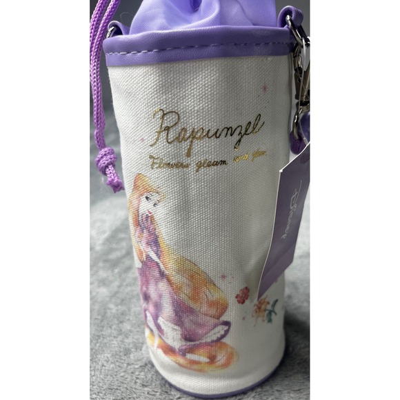 Disney Rapunzel Water Bottle Holder Flowers Gleam and Glow Purple Trim - Picture 1 of 6